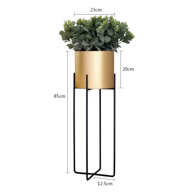 Луи мода цветы полки скандинавские железные искусство балкон гостиная пол и зеленая стойка - Цвет: Golden tuba