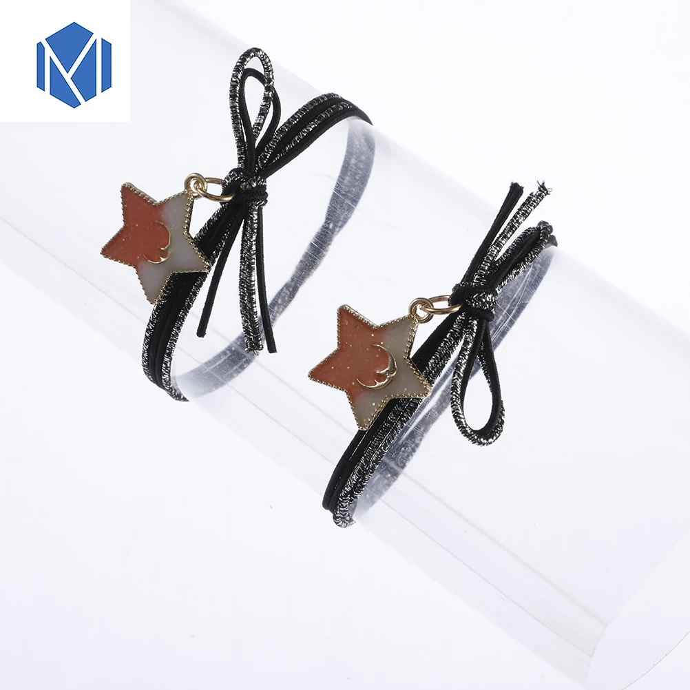 M MISM/модные 1 пара K Pop женские и детские резинки со звездами эластичные для волос