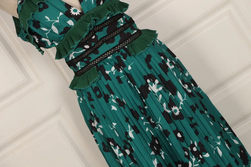 Новое подиумное платье для автопортретов Boho одежда женское сексуальное с открытыми плечами зеленое красное длиной до колена с цветочным узором и открытой спиной Платья
