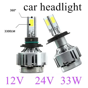 

one pair new arrival bulb 12V 24V 33W 6000k H1 H3 car headlight fog lights lamp car styling the lowest price sale 3300LM