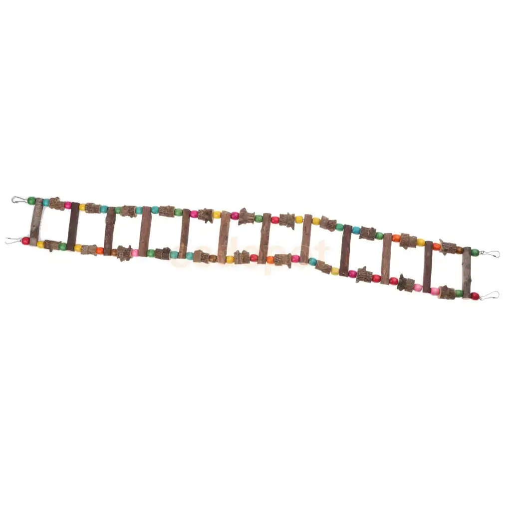Bird Parrot Rat Hamster Chinchilla Toy, Wooden Ladder Bridge Swing Hanging Ladder Toy for Pet Trainning