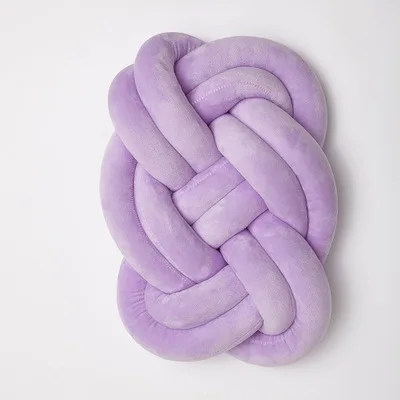 Детские плетеные бортики для кроватки, подушка с узлом, детские постельные комплекты, Раскладывающаяся Подушка для сна для малышей, новорожденные бортики для кроватки - Цвет: purple