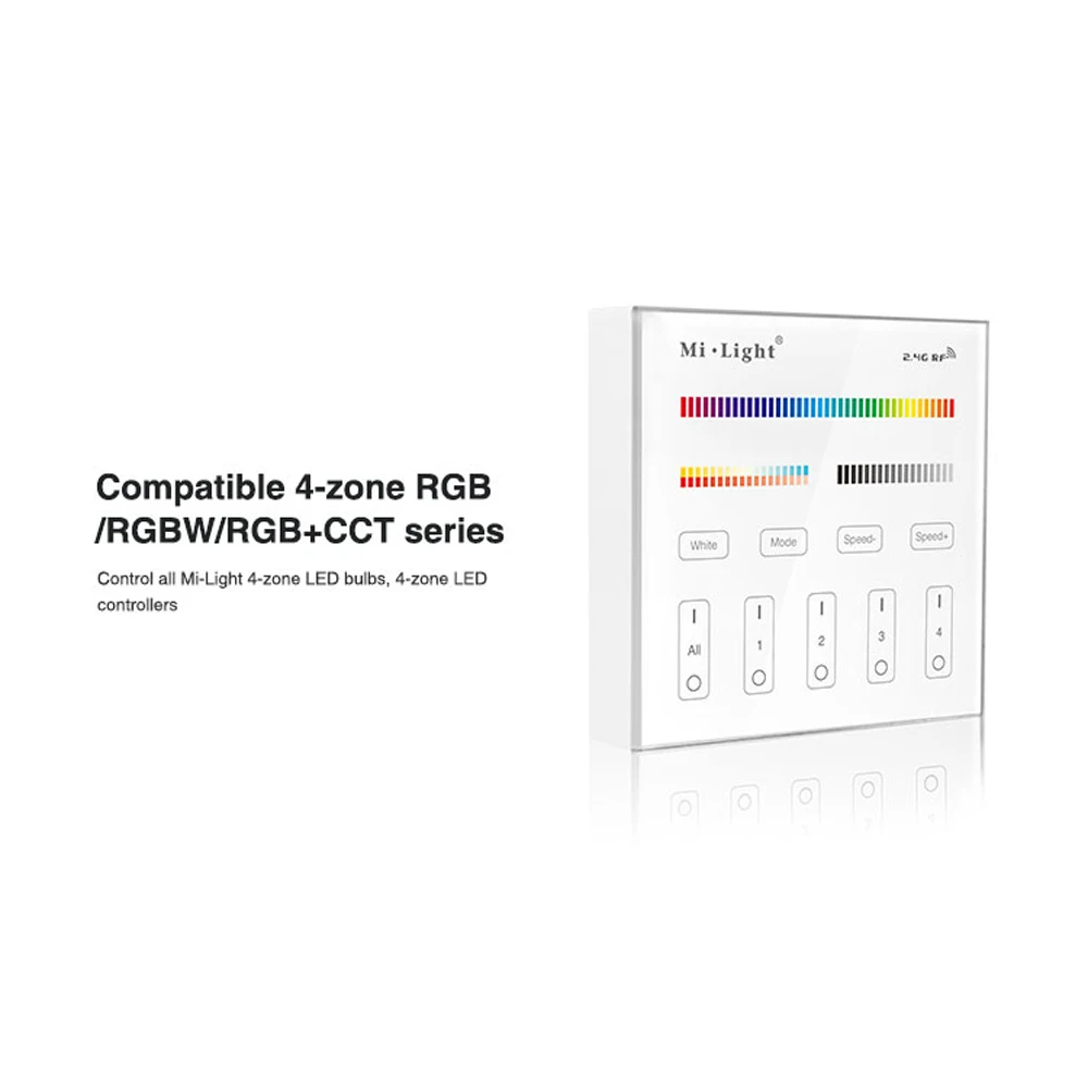 Milight B0 B1 B2 B3 B4 B8 4 зоны 8 зон 2 ГГц Беспроводной WI FI сенсорный Панель Диммер RGBW RGB + CCT rgb