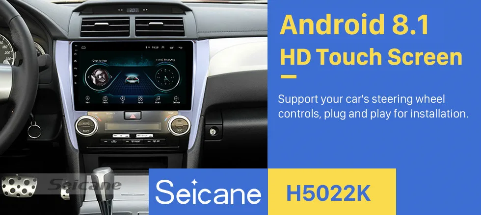 Seicane gps мультимедийный плеер Android 8,1 10,1 дюймов Автомагнитола для Toyota CAMRY Wifi четырехъядерный головное устройство Поддержка Bluetooth