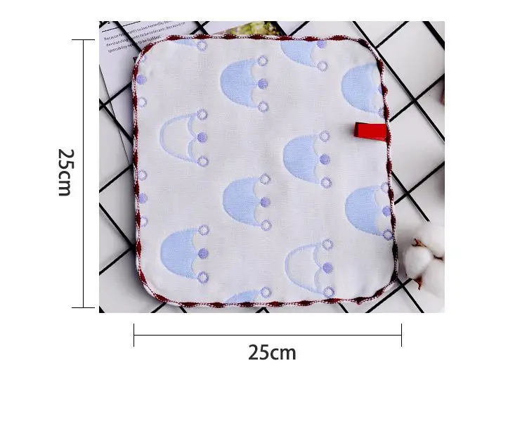 5 шт./лот детские полотенца для новорожденных 25*25 см 6 слоев Gauzes младенческой слюнявчик муслин кормления Burp ткань для мальчиков девочек носовой платок для детей F10