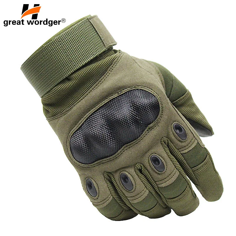 Tela de Toque Táticas da Motocicleta Equitação do Exército Militar Duro Luvas Tiro Airsoft Combate Dedo Cheio