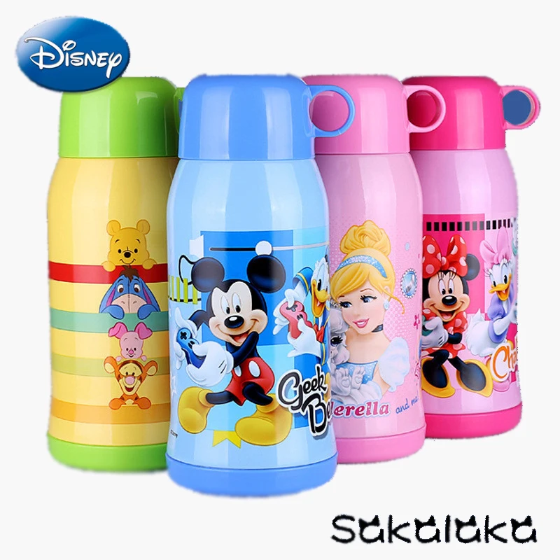 

Disney 600ml two lids vacuum insulated stainless steel water bottle children with bottle cover