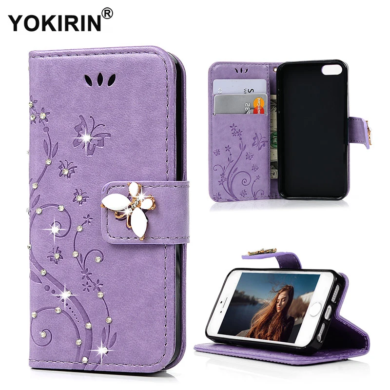 YOKIRIN горный хрусталь чехол для iPhone 5 люкс кристалл алмаза искусственная кожа флип