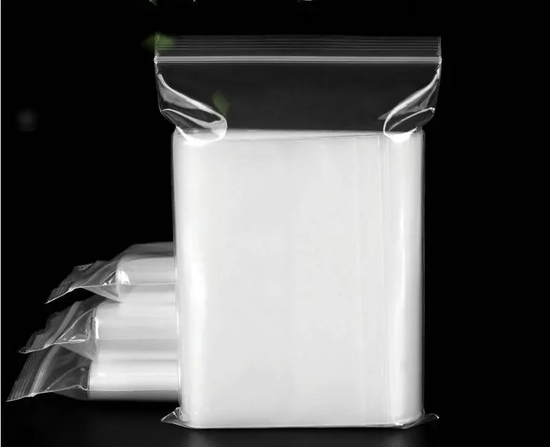 100 шт Пластик молнии Еда пакетов ювелирные изделия Почтовый блокировки хранения ясно, закрывающимися поли пакет мешок 6 проводов