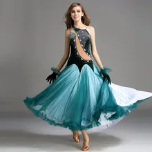 big swing green velvet standard ballroom dance dresses purple red sequins ballroom dance competition dresses waltz performance