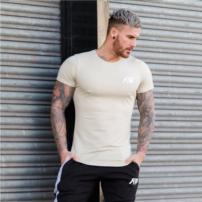 Tights short Sleeves T Shirt Men (9)
