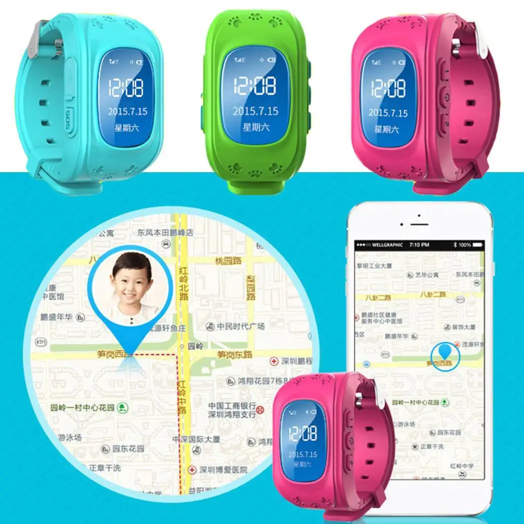 

Anti Lost Q50 LED Child LBS Smrat Tracker SOS Smart Monitoring Positioning Phone Kids LBS Baby Watch Can Two-way conversation