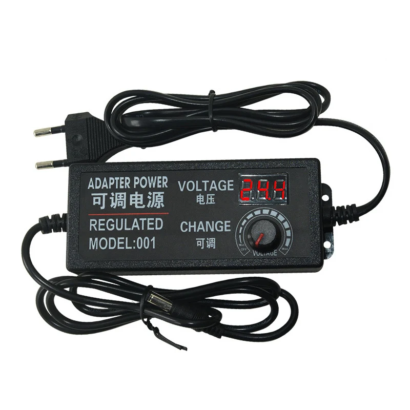 

Adjustable AC to DC 9V-24V Universal Adapter With Display Screen Voltage Regulated Power Supply Adatpor 24V