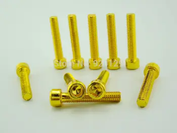 

10 Pcs Golden Motorcycle Bolts Screw Decoration Screw Nuts M6mm x 36mm for Honda Yamaha Suzuki Kawasaki Universal