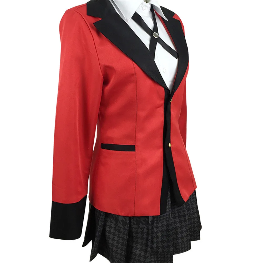 Лидер продаж, крутые костюмы для косплея, аниме Kakegurui Yumeko Jabami, японская школьная форма для девочек, полный комплект, куртка+ рубашка+ юбка+ галстук