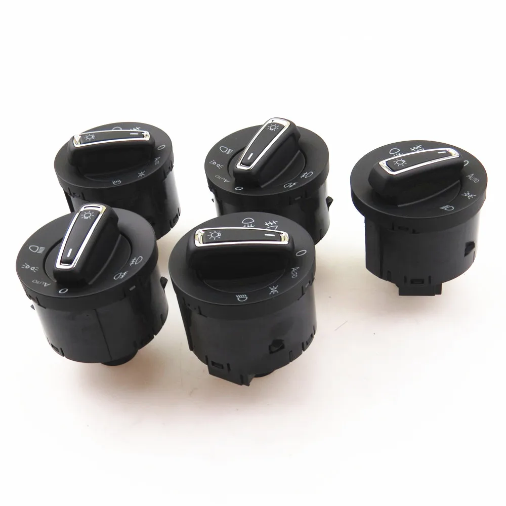 

FHAWKEYEQ 5 Pcs Chrome Head Light Control Switch Button For 2013-2015 VW Golf MK7 5GG941431D 5GG 941 431 D