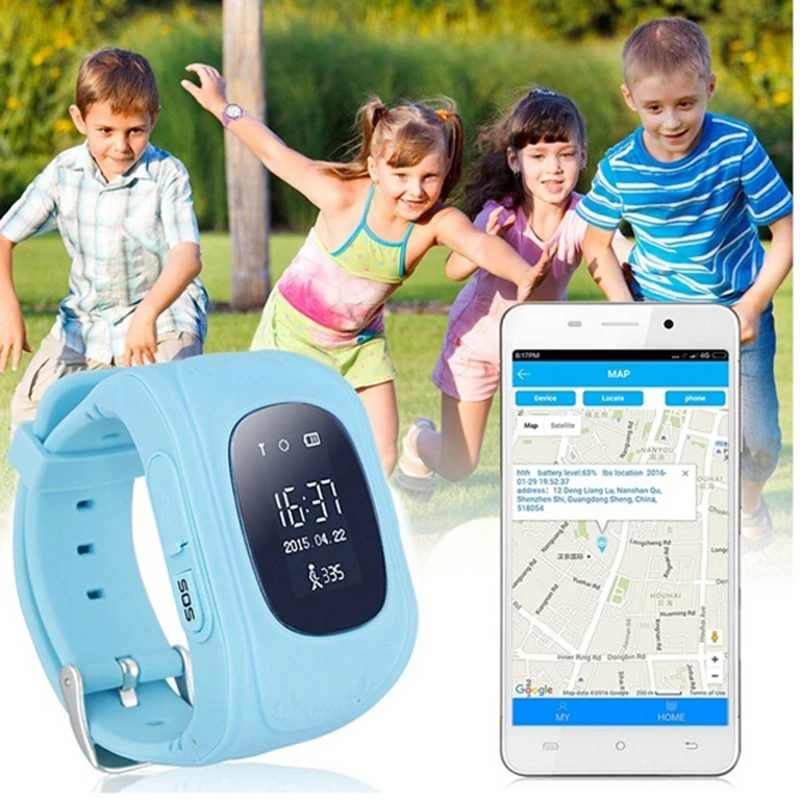 Q50 OLED экран gps смарт детские часы SOS Вызов локатор трекер для Childreb анти потеря монитор детские наручные часы