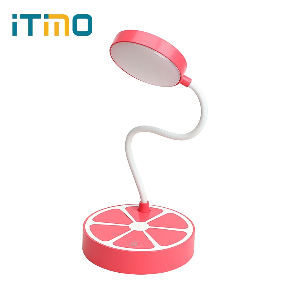 

ITimo Eye Protection Book Reading Light USB Rechargeable LED Desk Lamps 3 Modes Study Table Lamp Adjustable Orange Shaped