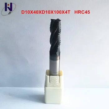 

D10*40*D10*100*4T Tungsten Solid Carbide Roughing End Mills with TiAlN Coated HRC45