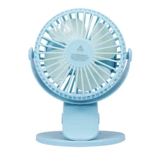 USB мини вентилятор Настольный охладитель вентилятор с зажимом тихий перезаряжаемый аккумулятор usb зарядка(синий