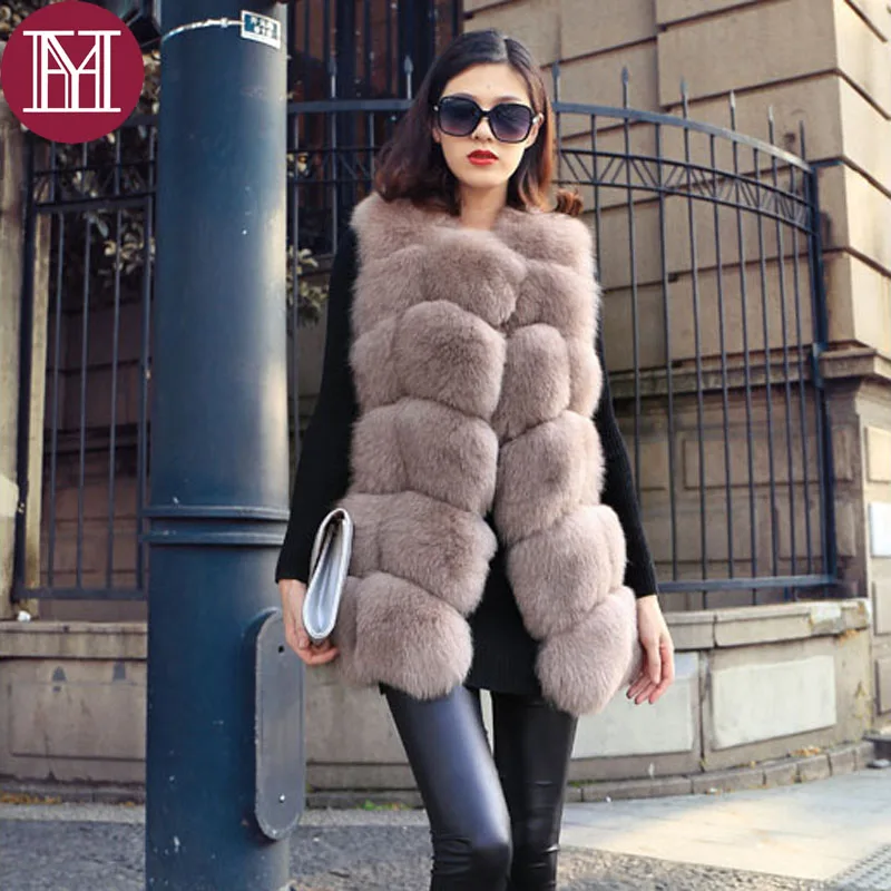 

2018 winter women real fox fur vest lady natural fox fur coat sleeveless warm fashion fur gilet female vest brand customized