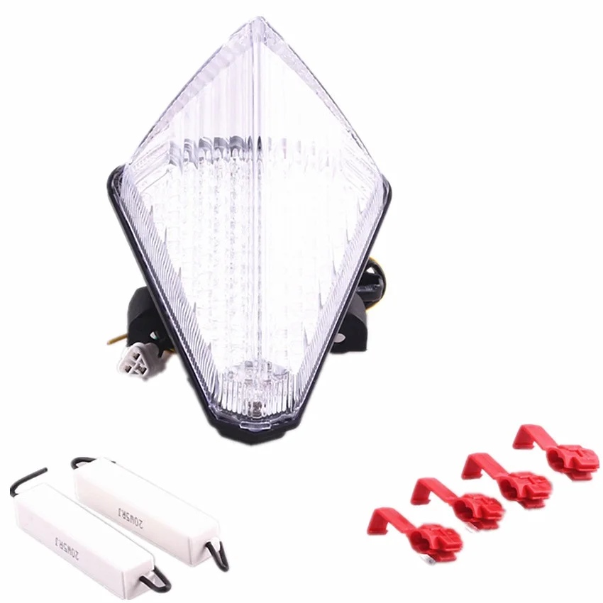 

For Yamaha YZF R1 YZFR1 2007 2008 Clear LED Brake Tail Light Integrated Turn Signals