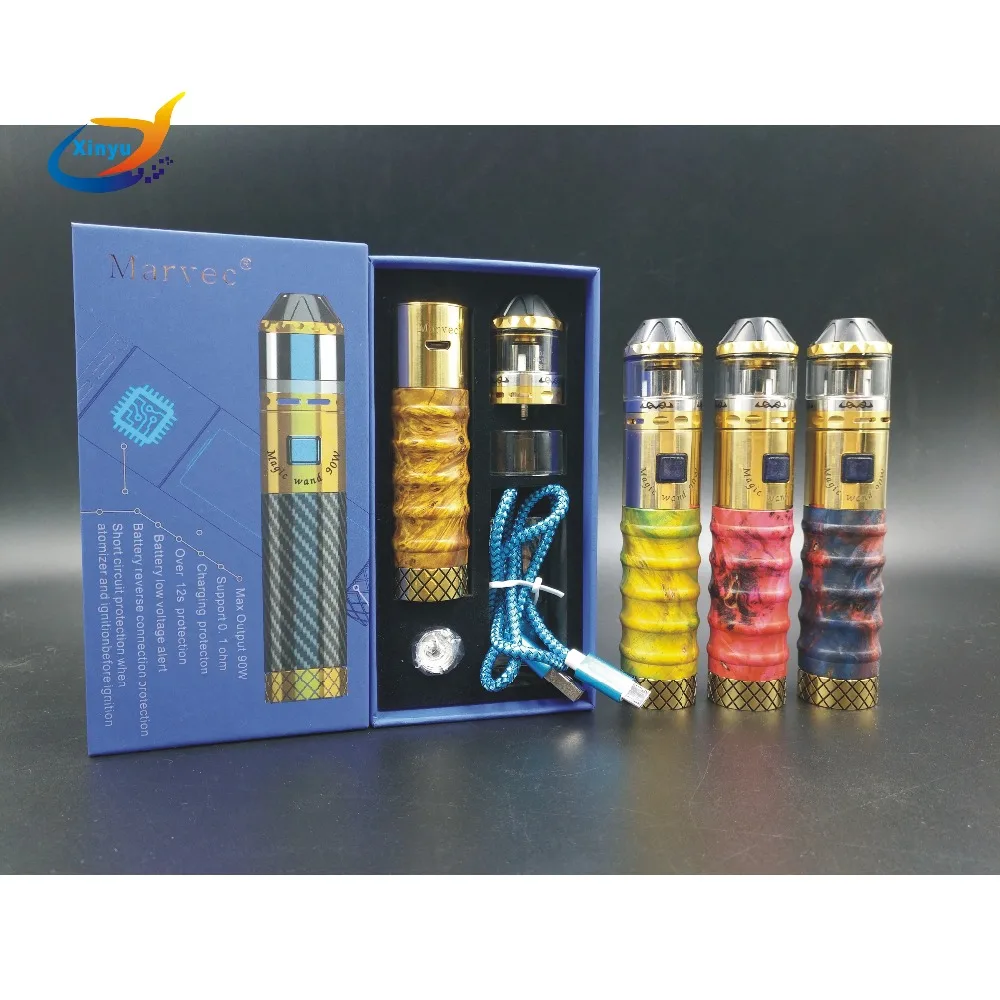 

HOT Magic wand 18650 90W kit with 2.5ML Wand RBA Atomizer Mechanical Mod FIT 510 wire 18650 battery e-Cigarette Vaporizer Pen