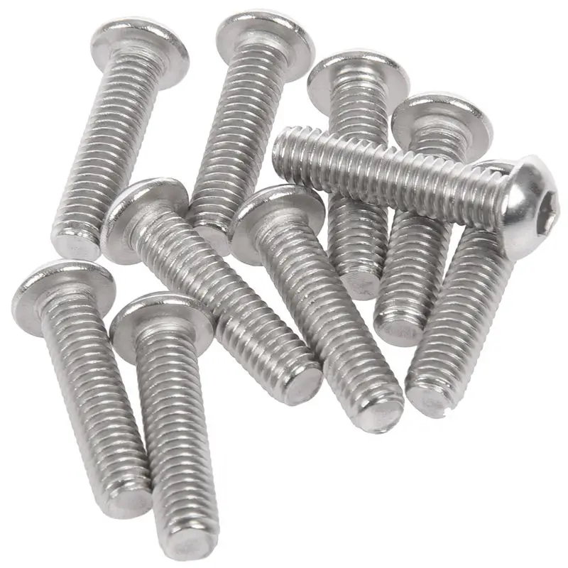

Stainless Steel Button Head Screw, Hex Socket Bolts Type:M6 / 6mm Bolt size:M6 x 25mm Your pack quantity:10