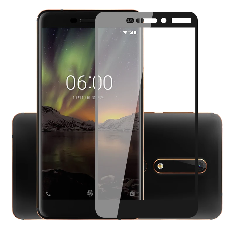 3D защитное закаленное стекло для Nokia 6 2018 полное покрытие 9H пленка