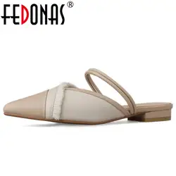 FEDONAS 2019 лаконичные элегантные тонкие туфли женские туфли-лодочки из натуральной кожи классические острый носок разноцветные Вечерние
