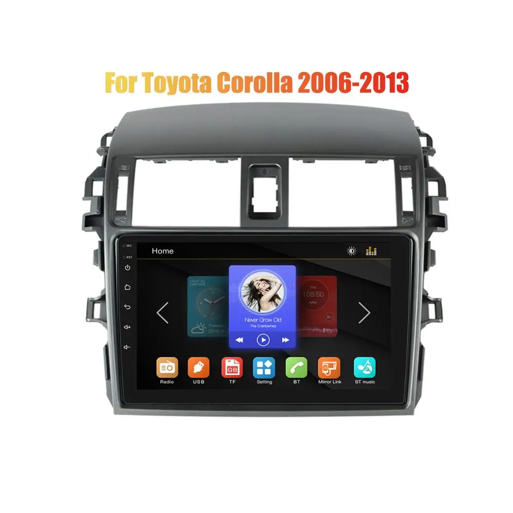 2din 9 дюймов Автомагнитола Mirrorlink Android Bluetooth Автомобильный мультимедийный MP5 плеер для Toyota Corolla 2008 2009 2010 2011 2012 2013 - Цвет: only radio