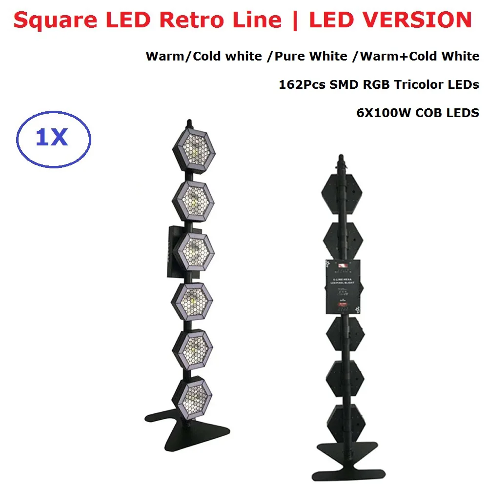 Новый дизайн 6X100W теплый белый/холодный белый Светодиодные пиксели света DMX Ретро