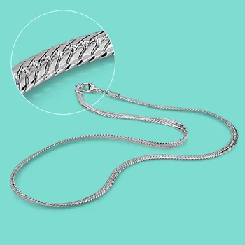 

Fashion Men's solid silver necklace short section 46cm snake chain 925 sterling silver necklace men's charm jewelry best gift