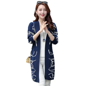 

Plus Size 6XL Women Basic Coats Knitted Jumper Women Long Sweater Cardigan Poncho Jacket Autumn Winter Cardigan Feminino