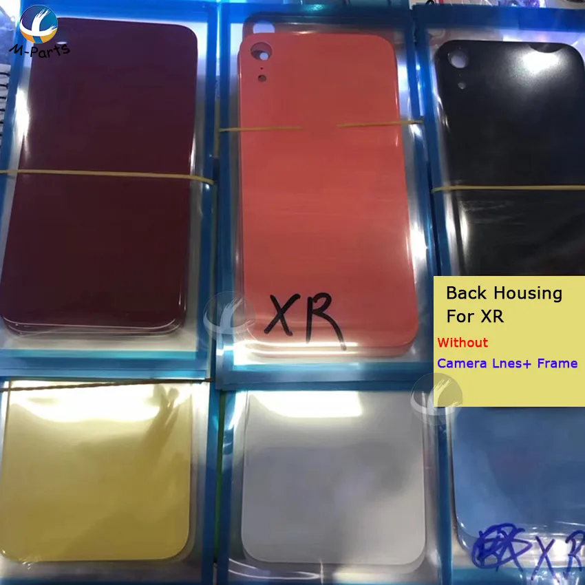 Для iphone XR задний стеклянный корпус+ клейкая задняя кристальная панель крышка батареи Крышка Корпус+ объектив камеры и рамка+ логотип