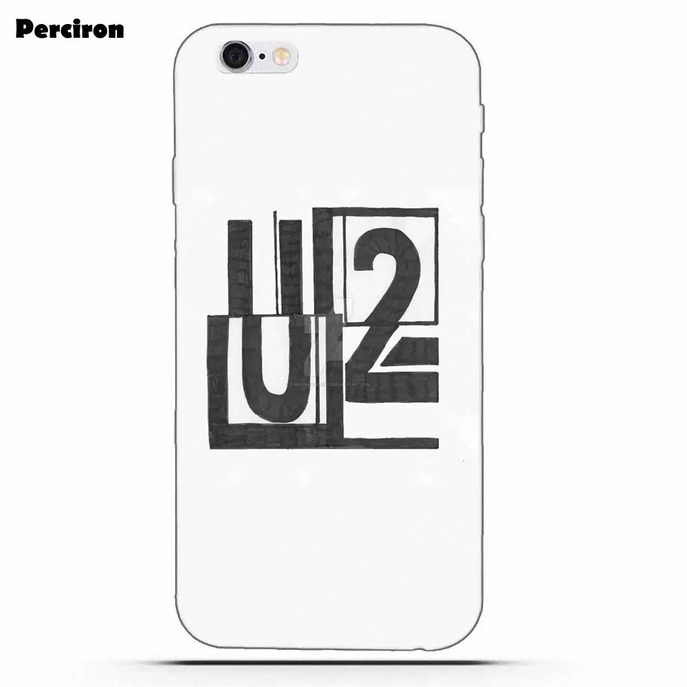 U2 черный и белый логотип для iPhone X 4 4S 5 5C SE 6 S 7 8 Plus Galaxy S5 S6 S7 S8 Grand Core II Prime Alpha мягкий