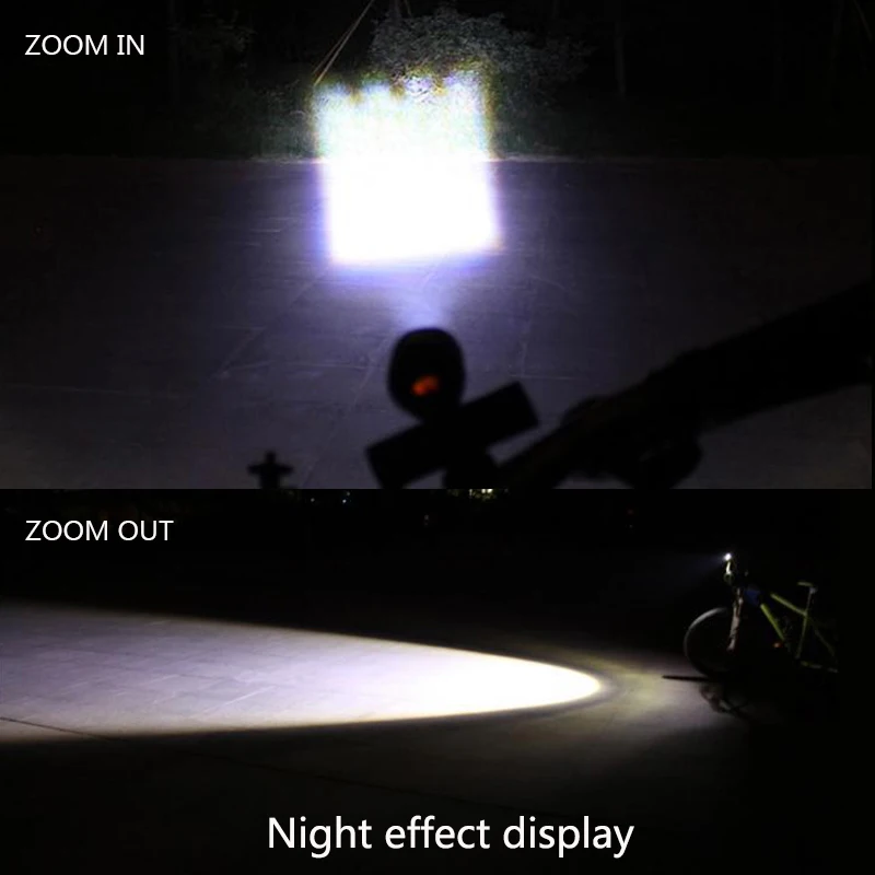 Excellent Zoomable Bicycle Front Headlight XM-L T6 LED 15000LM Bike Light Lamp USB Rechargeable Built-in Battery 3 Modes Torch 4