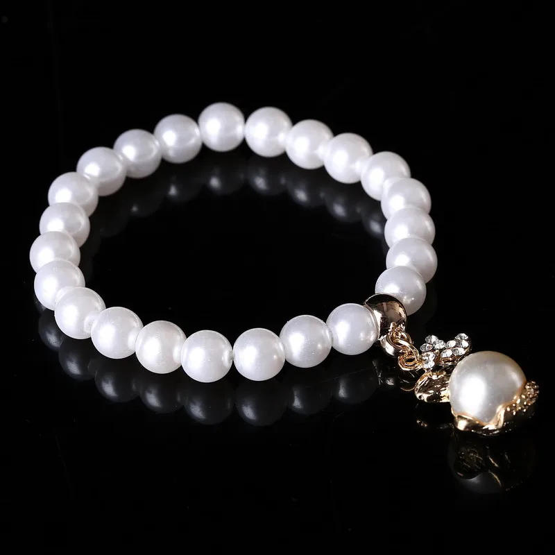  Fahsion Crystal Imitation Pearl Bracelets For Women Rabbit Pendant Bracelets & Bangles Pulseras Mujer Jewelry 169