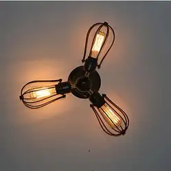 Ретро Стиль Лофт Винтаж потолочные светильники Освещение в гостиную edison led промышленных потолочный светильник plafonlamp