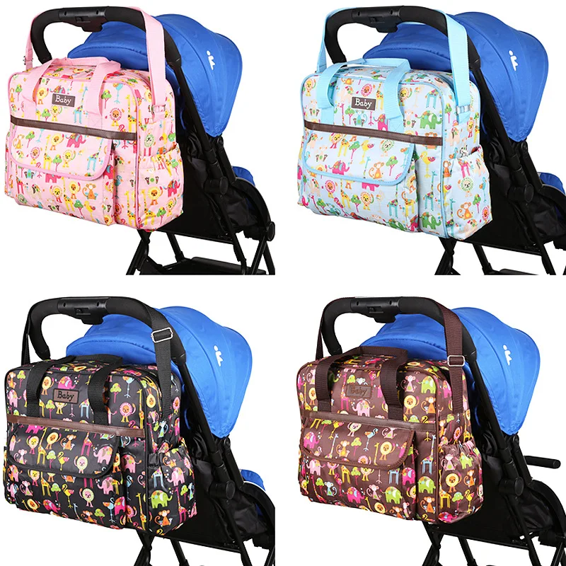 

Diaper Bag Backpack Large Capacity Waterproof Bag For Strollers For Mom Modish Printing Maternity Baby Care Goods Shoulder Bags