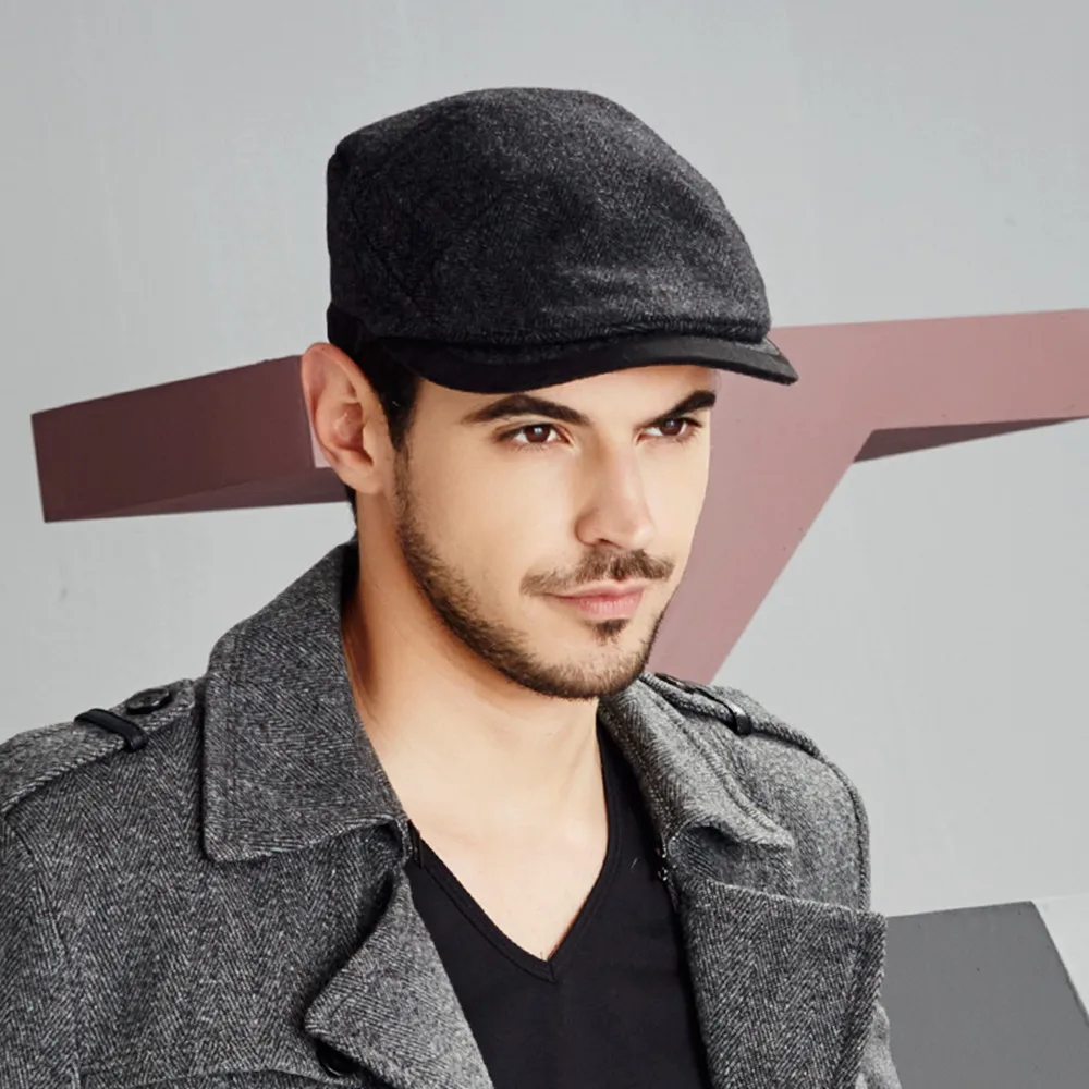 KENMONT Spring Autumn Men Newsboy Cabbie Ivy Cap Flat Golf Gatsby Visor Peak Hat New Fashion Hats For Gifts Holiday 2415