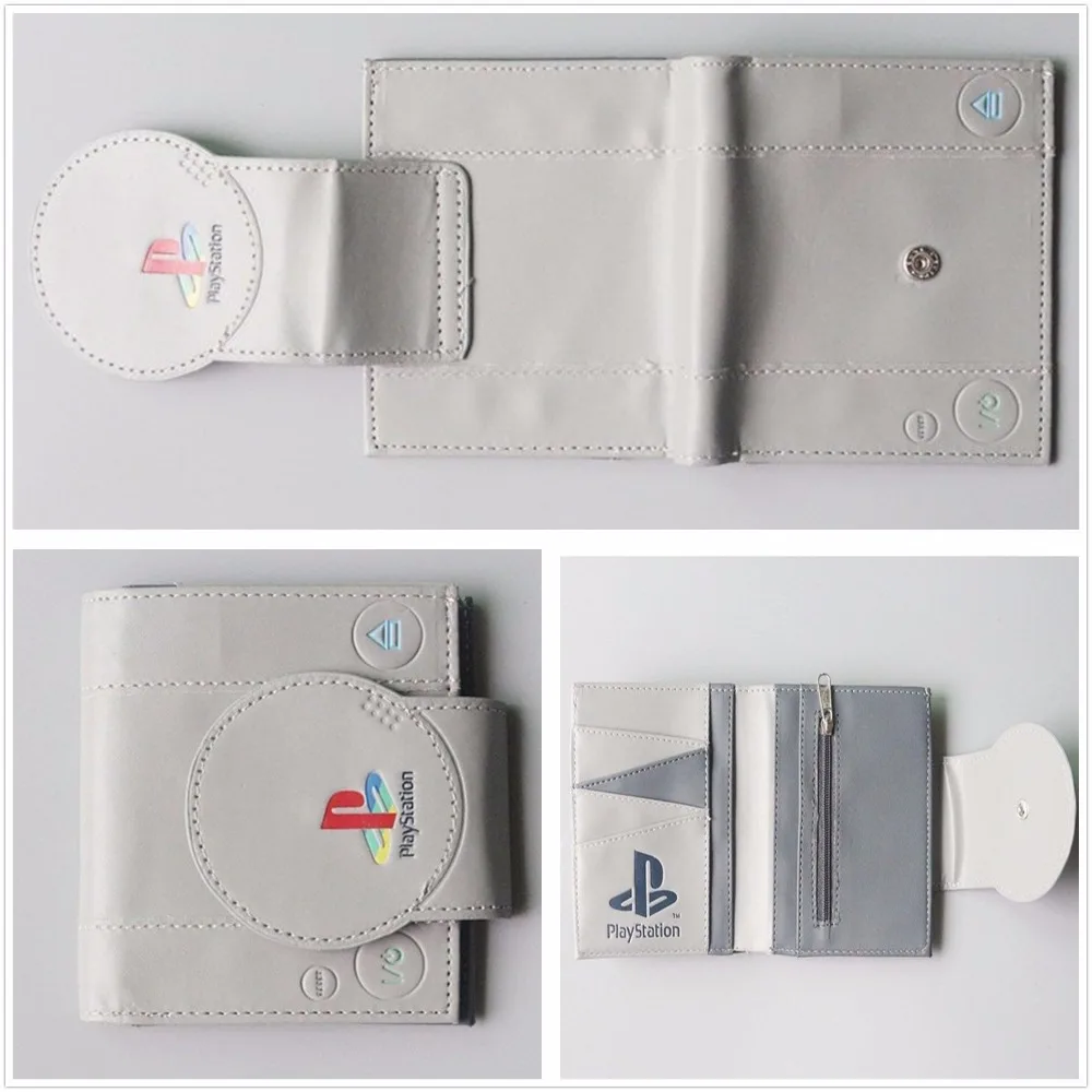 Play station Men Wallet PU Purse PS1 Bi-Fold New Game Handle Playstation W962Q