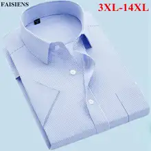 FAISIENS мужские летние платья рубашка большого размера однотонные и полосатые синие фиолетовые розовые Большие размеры s 3XL 4XL 10XL 11XL 12XL 13XL 14XL мужские рубашки