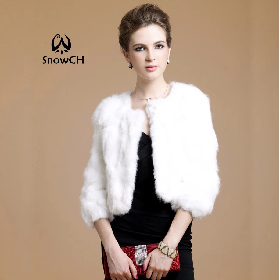 Free Shipping new arrivals genuine rabbit fur coat women short winter