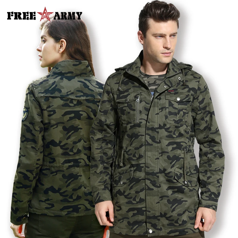 FREEARMY/Брендовое камуфляжное пальто для влюбленных пиджак в стиле милитари с завязками на талии хлопковая камуфляжная верхняя одежда MS-6379 и GS-8611C
