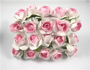 Распродажа! Lucia crafts 20 шт./лот бумажный букет цветов/Скрапбукинг искусственные розы цветы, свадебный букет A0201 - Цвет: Pink