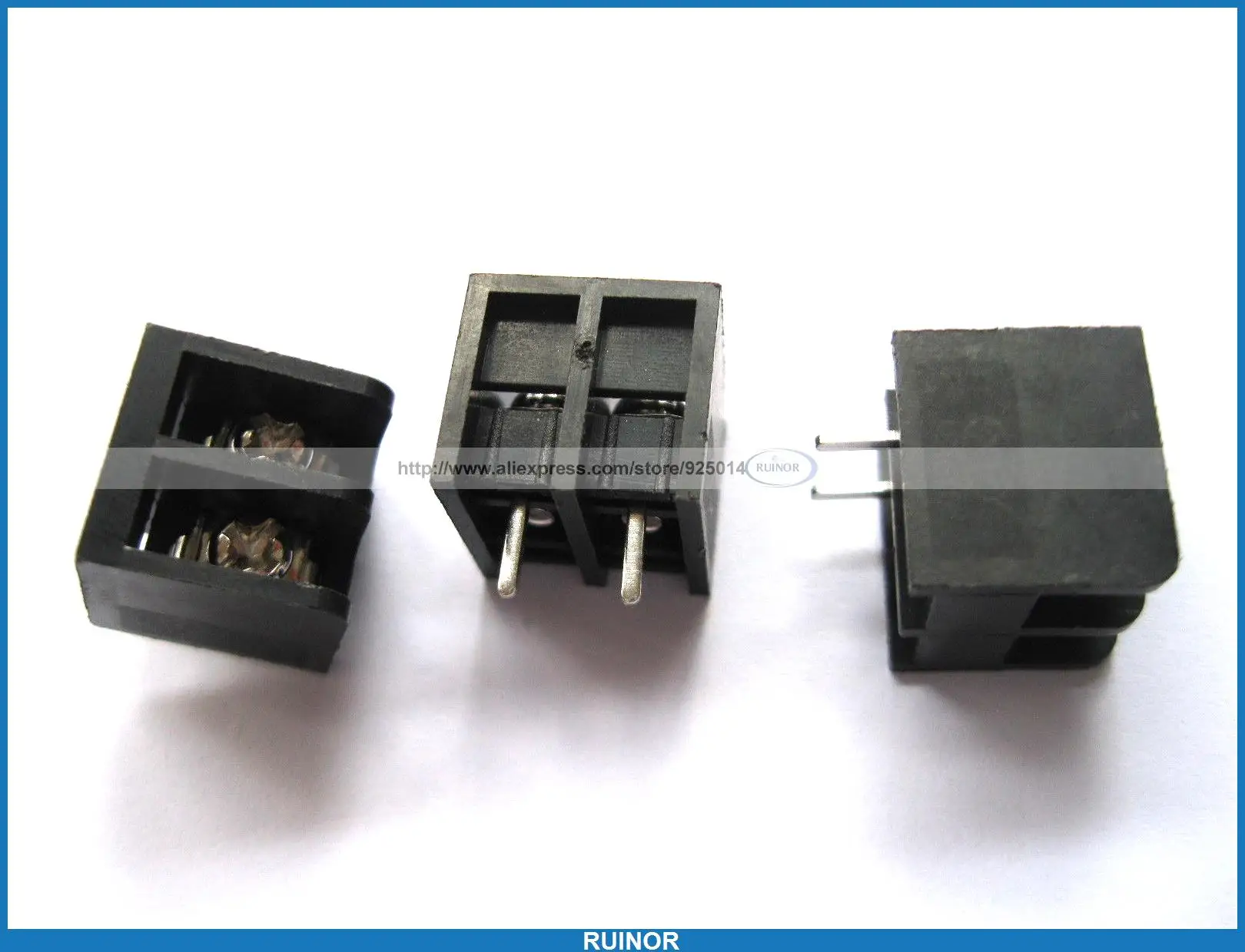 

250 Pcs Black 2 Pin 8 25mm Screw Terminal Block Connector Barrier Type DC39B