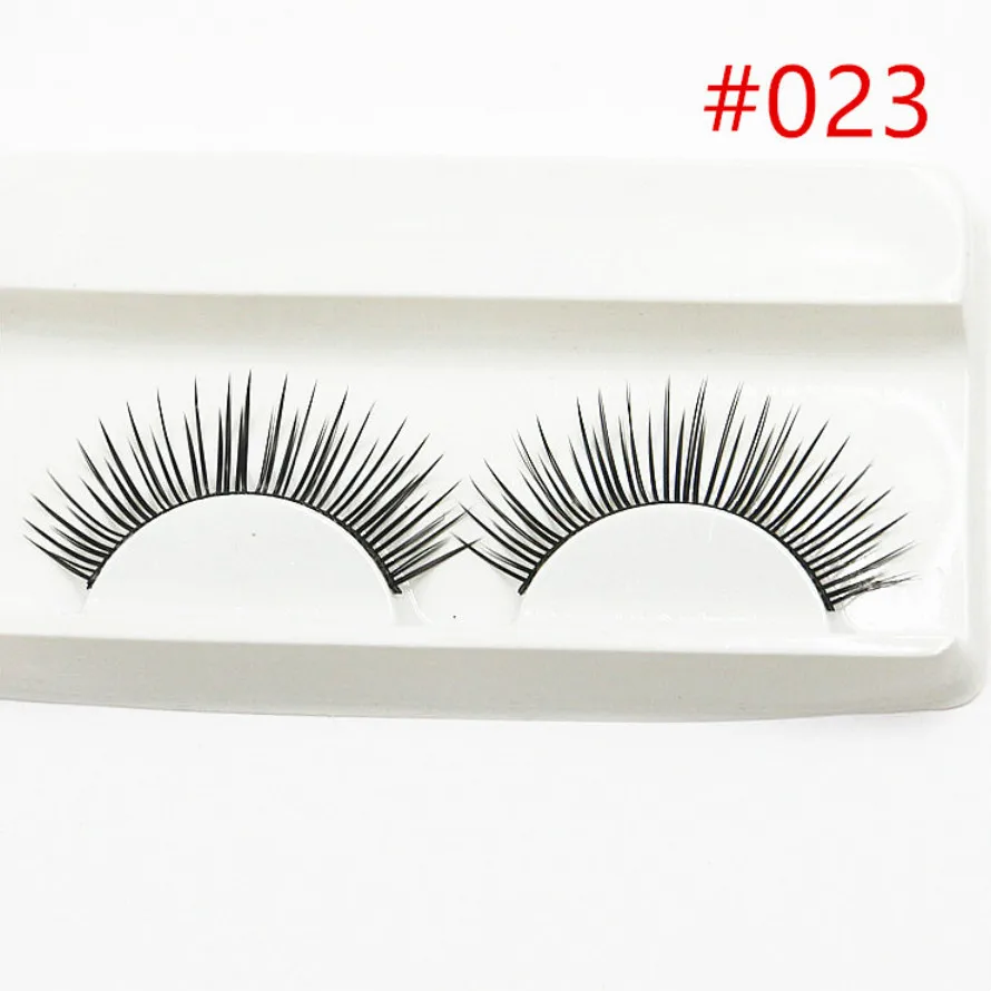 New 1 Pair 3D False Eyelashes Korea Natural Nude Makeup Long Mink Eyelashes Handmake Eye Lashes Makeup Kit Gift #H023