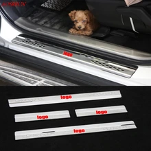 fit for Toyota RAV4 2013-2018 Stainless Steel Door Sill Strip Welcome Pedal Trim Auto car accessories car-styling automobiles