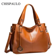 CHISPAULO Mujeres de Lujo Bolsos de Cuero Genuino Mujeres de la Marca de Bolsos de Diseño de Alta Calidad de La Manera de Las Mujeres Del Hombro Bag Lady X21
